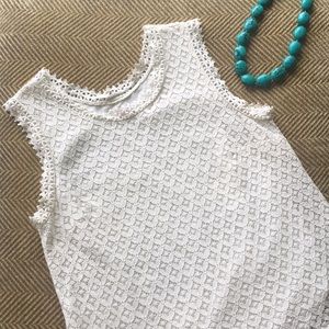 Merona MEDIUM Cream Laced Top